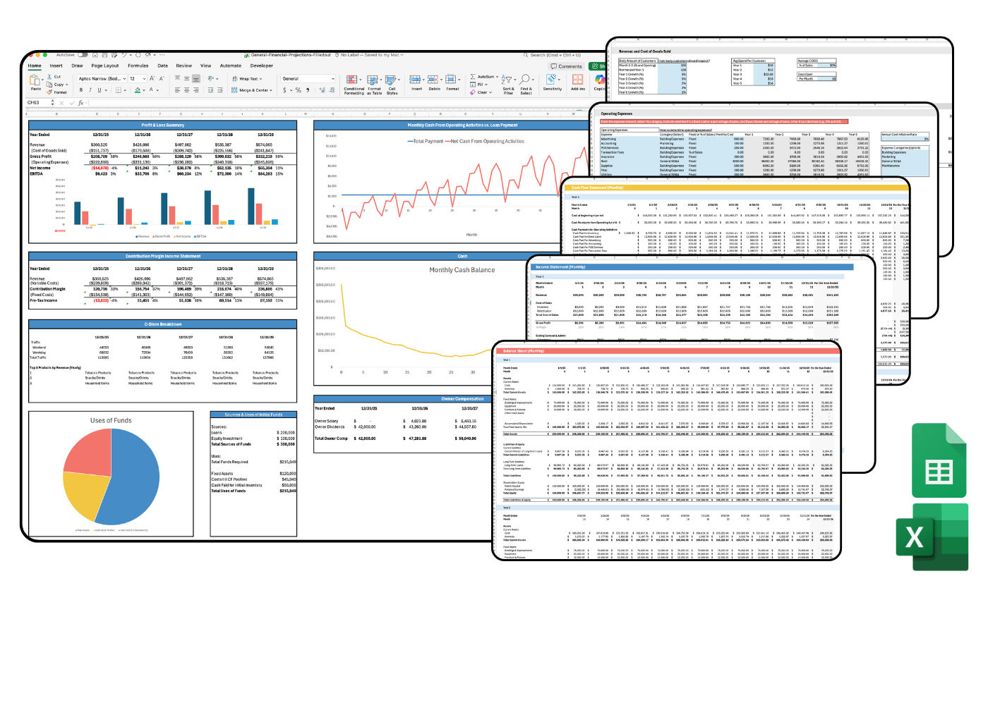 Bar Financial Projection Template - Financial Projection Template ...